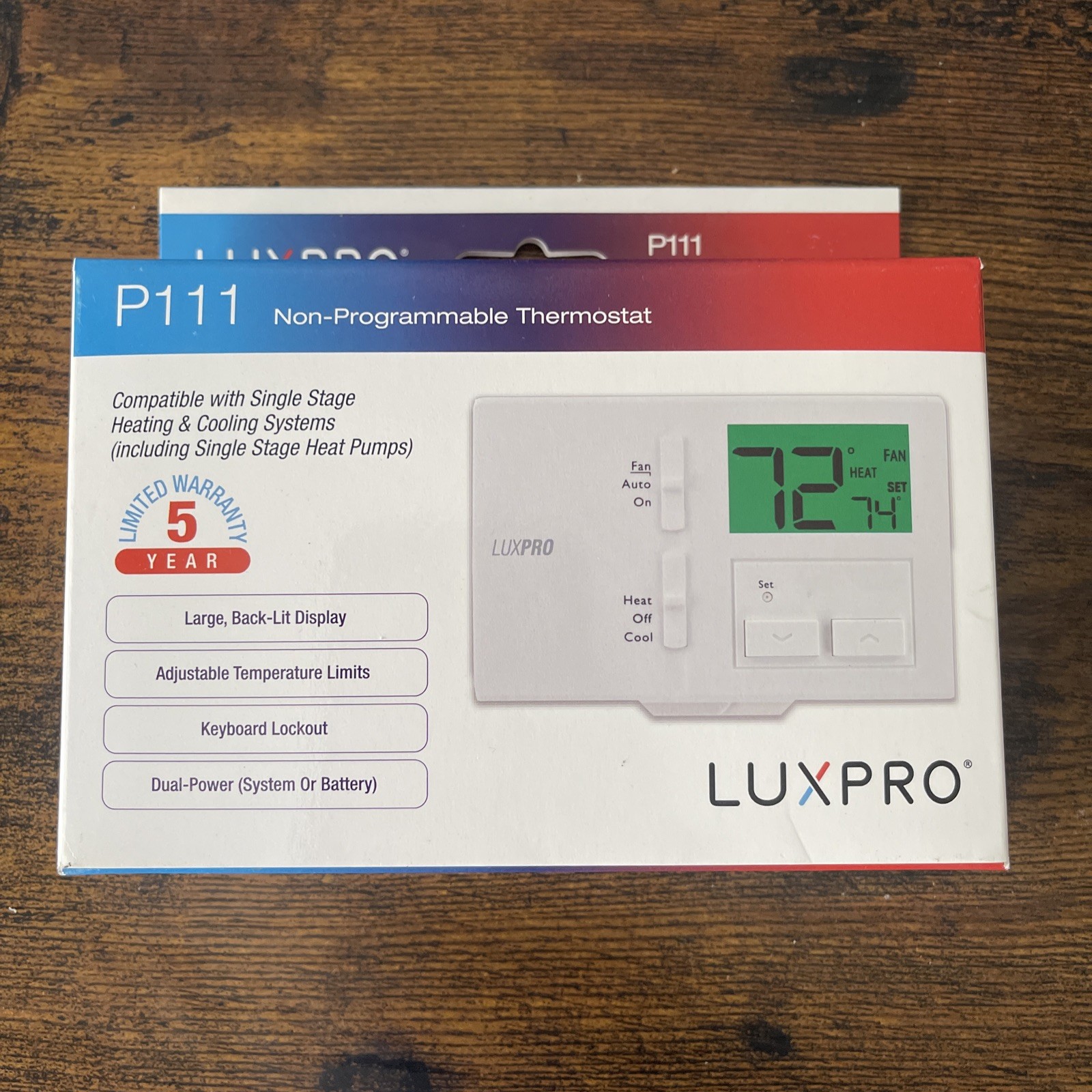LuxPro P111 Non-Programmable Digital Thermostat
