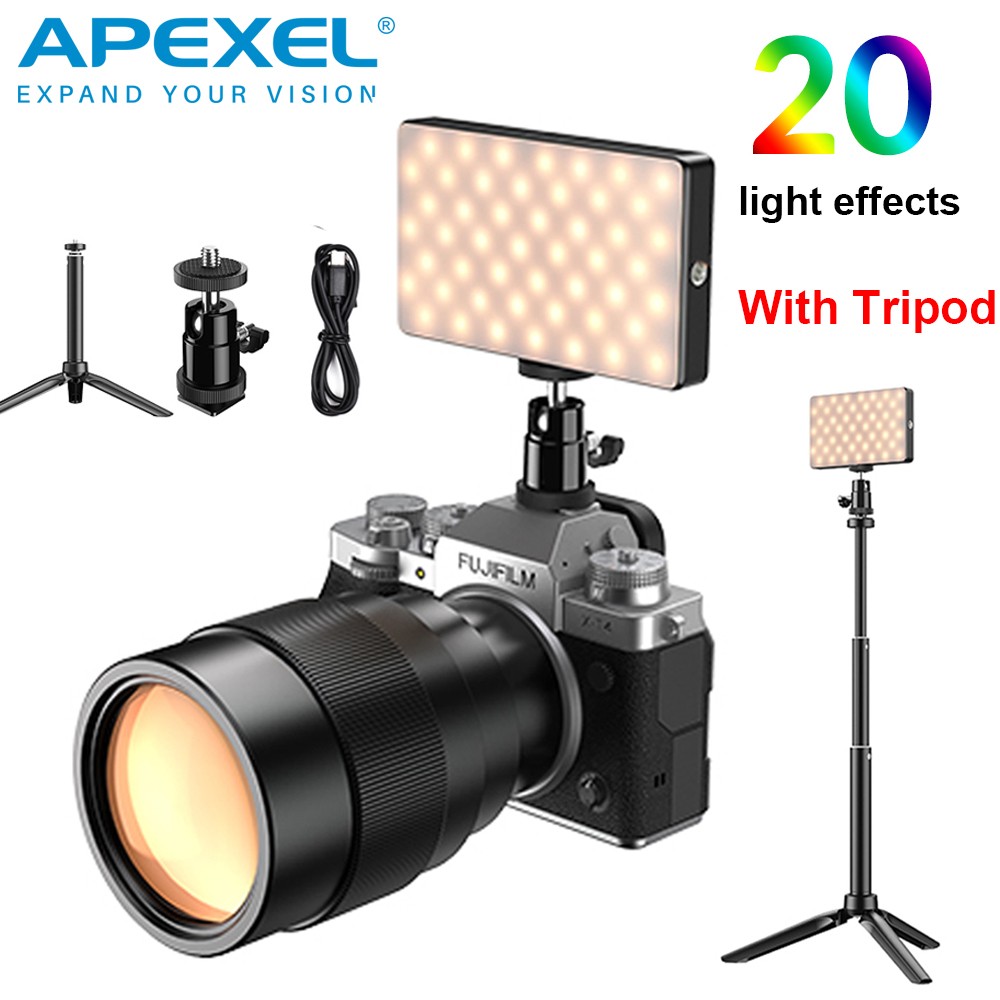 APEXEL RGB LED Video Camera Light Photography Lighting For Live Stream YouTube