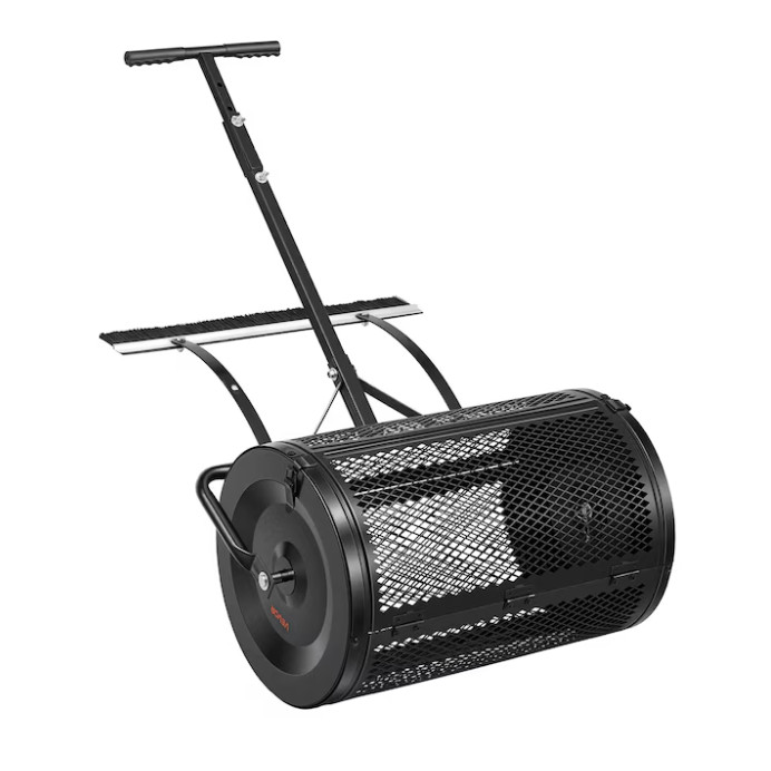 VEVOR Compost Spreader 24in Wide Peat Moss Spreader with Push/Tow Handle and Bru