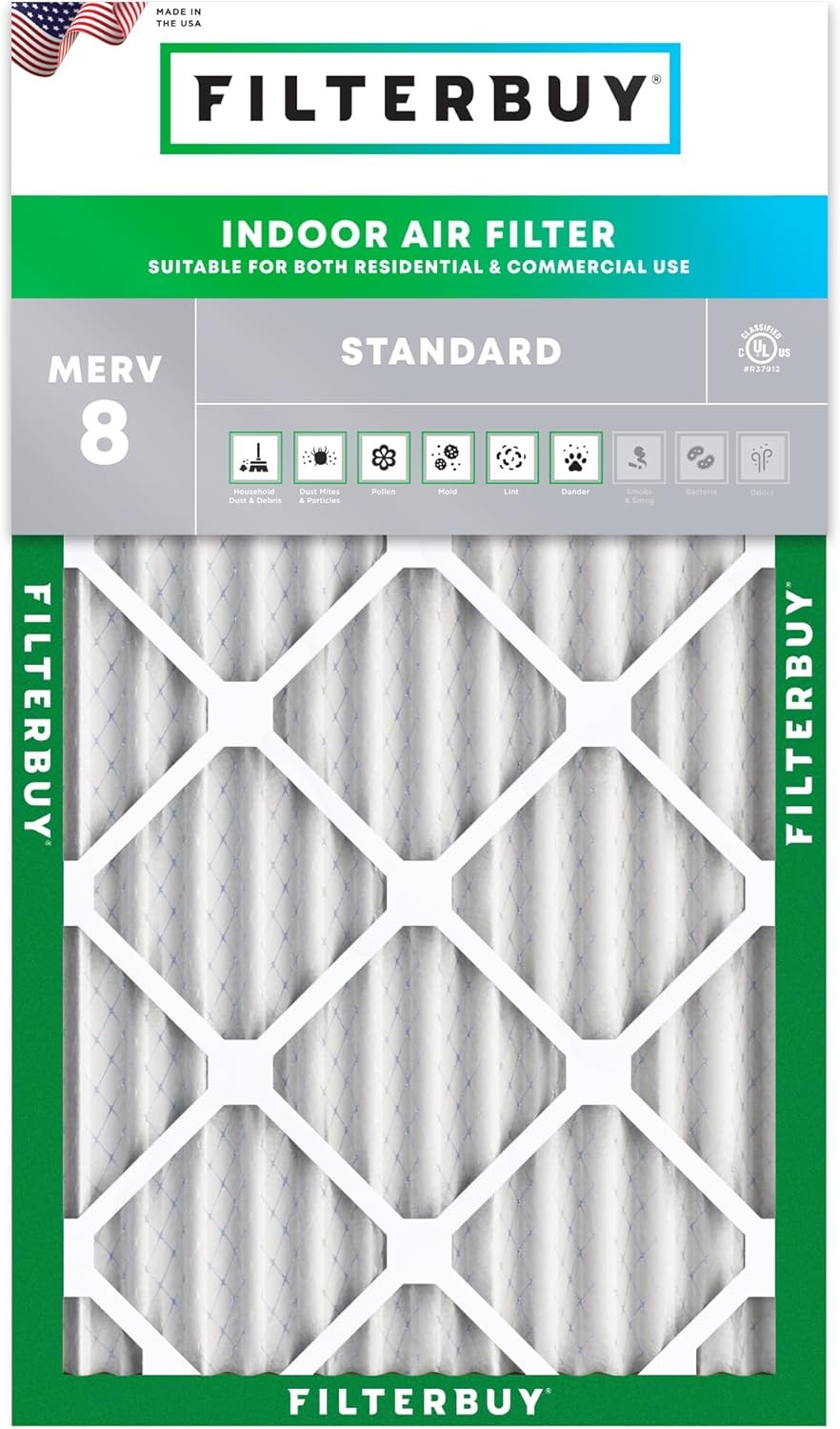 Filterbuy 14x30x2 Pleated Air Filters, Replacement for HVAC AC Furnace (MERV 8)