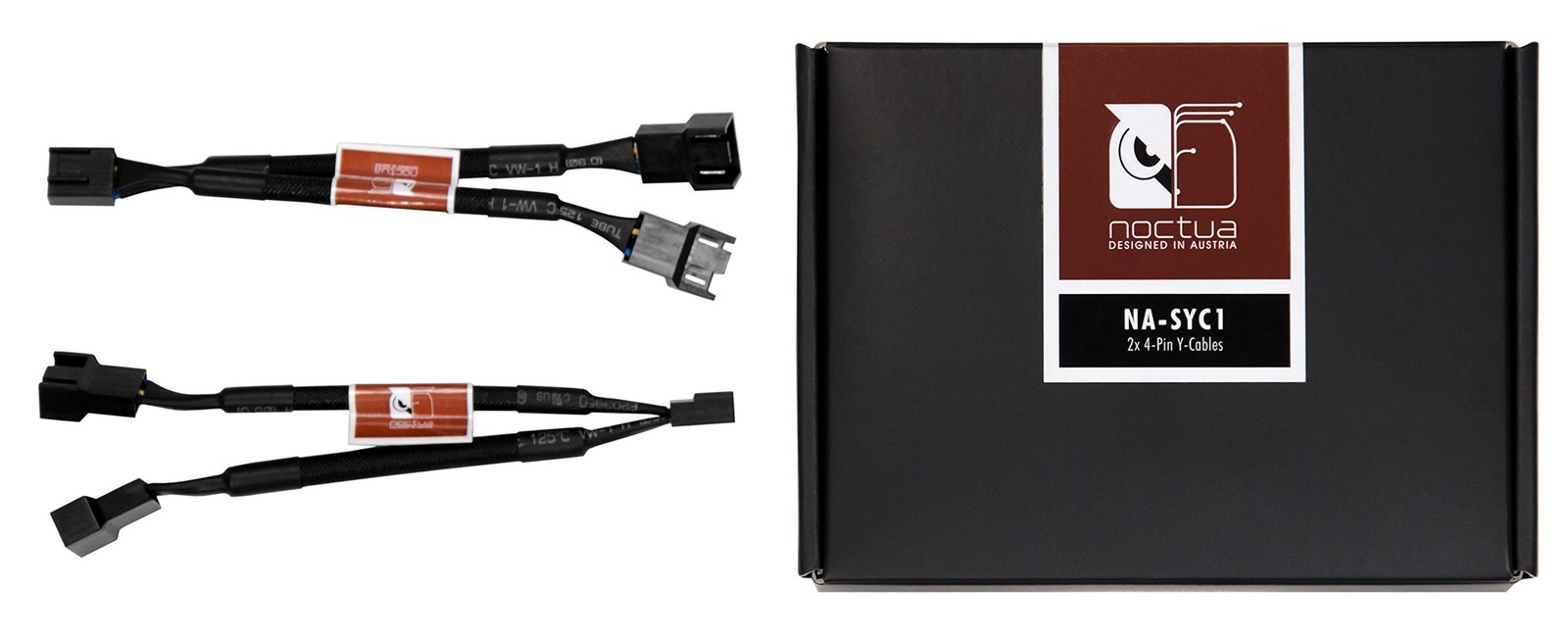 Noctua NA-SYC1, 4 Pin Y-Cables for PC Fans (Black) Y-Splitter-Cable 4 Pin PWM