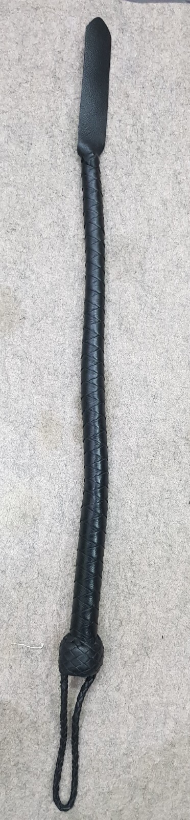 28" Long 16 Plaits Top Grain Black Leather Flogger & Bullwhip Premium Whip