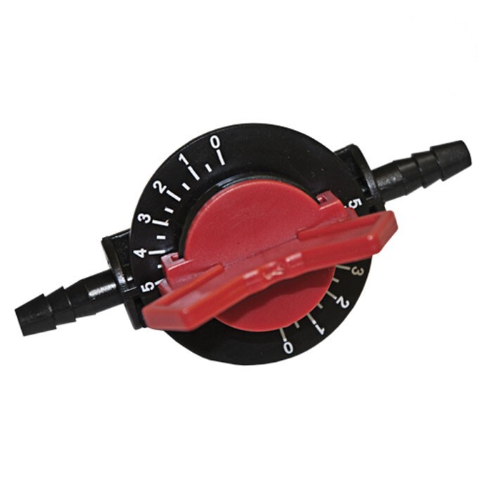 GROW1 - 1/2 Inch Barbed Adjustable Flow Valve PACK OF 5 - Six Flow Settings