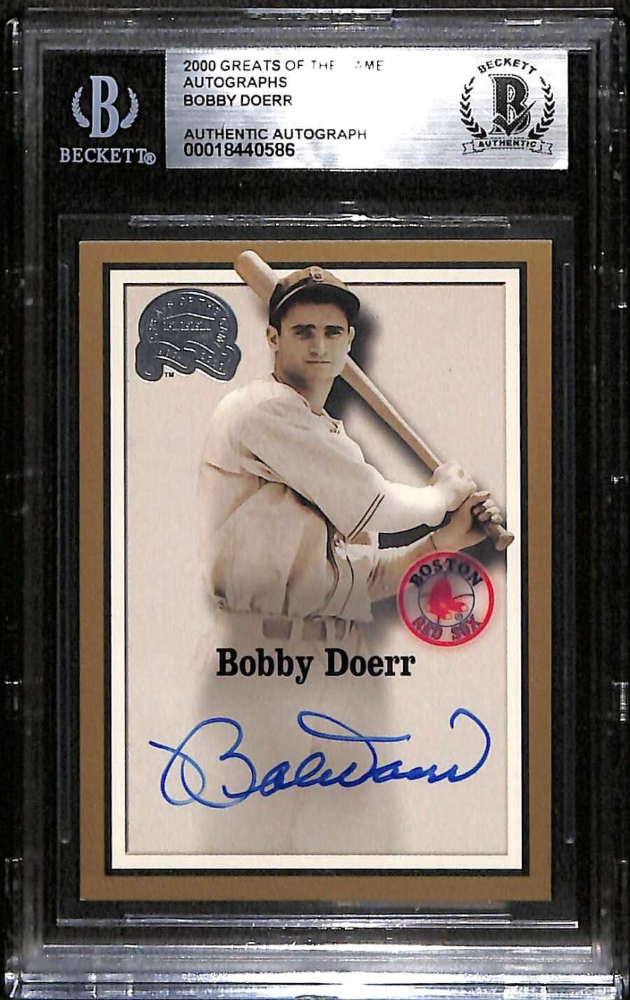 2000 Greats of Game Autograph 25 Bobby Doerr BGS Auto Autograph BAS C103241