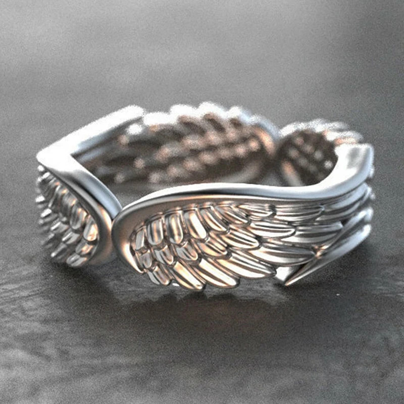 Gorgeous Angel Wings Women Wedding Ring 925 Silver Filled Jewelry Ring Sz 6-10