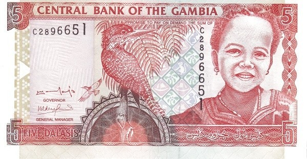 Gambia 2001 New UNC 5 Dalasis Banknote Pick 20a Uncirculated