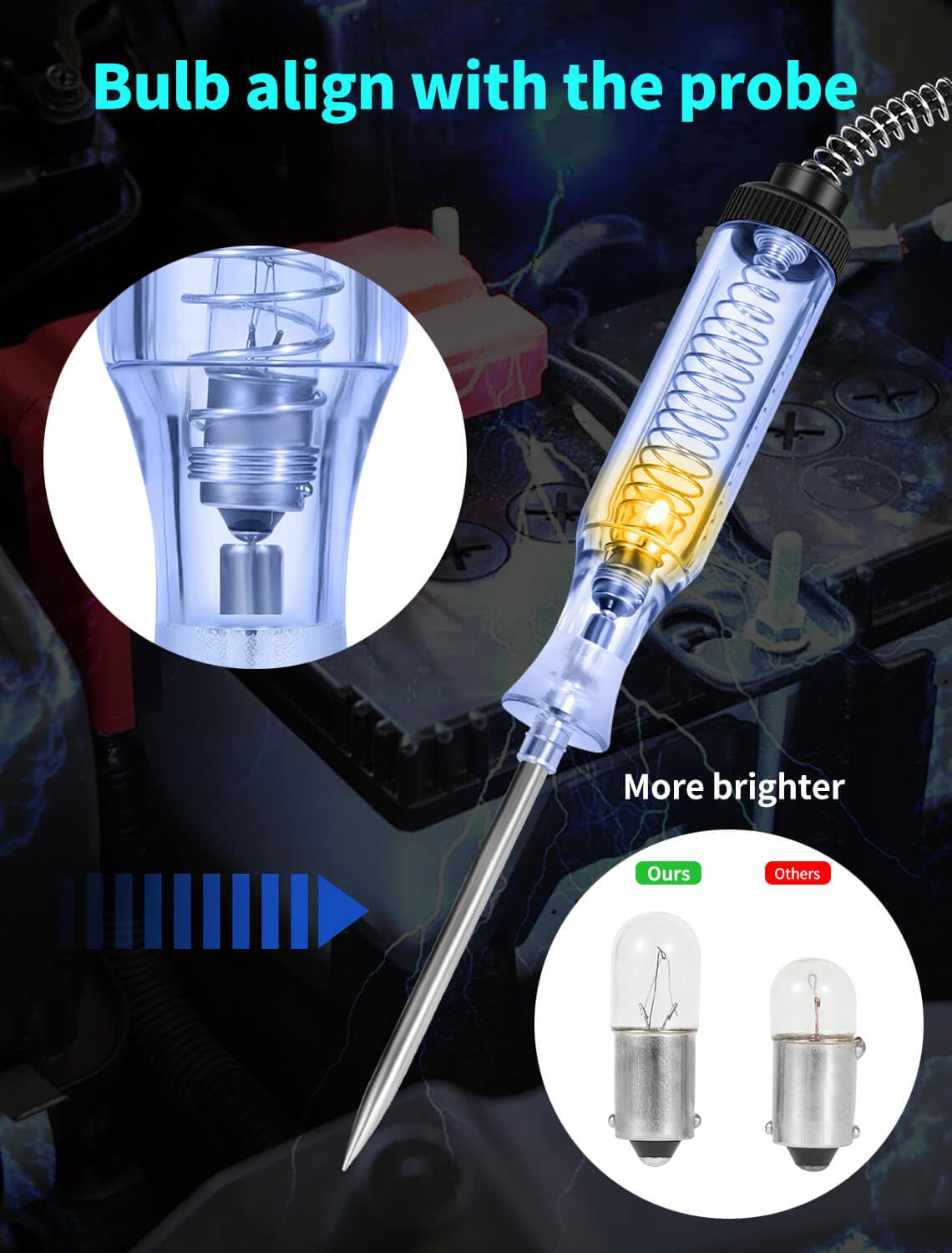6-24V Automotive Circuit Tester Test Light Voltage Probe Electrical Tool