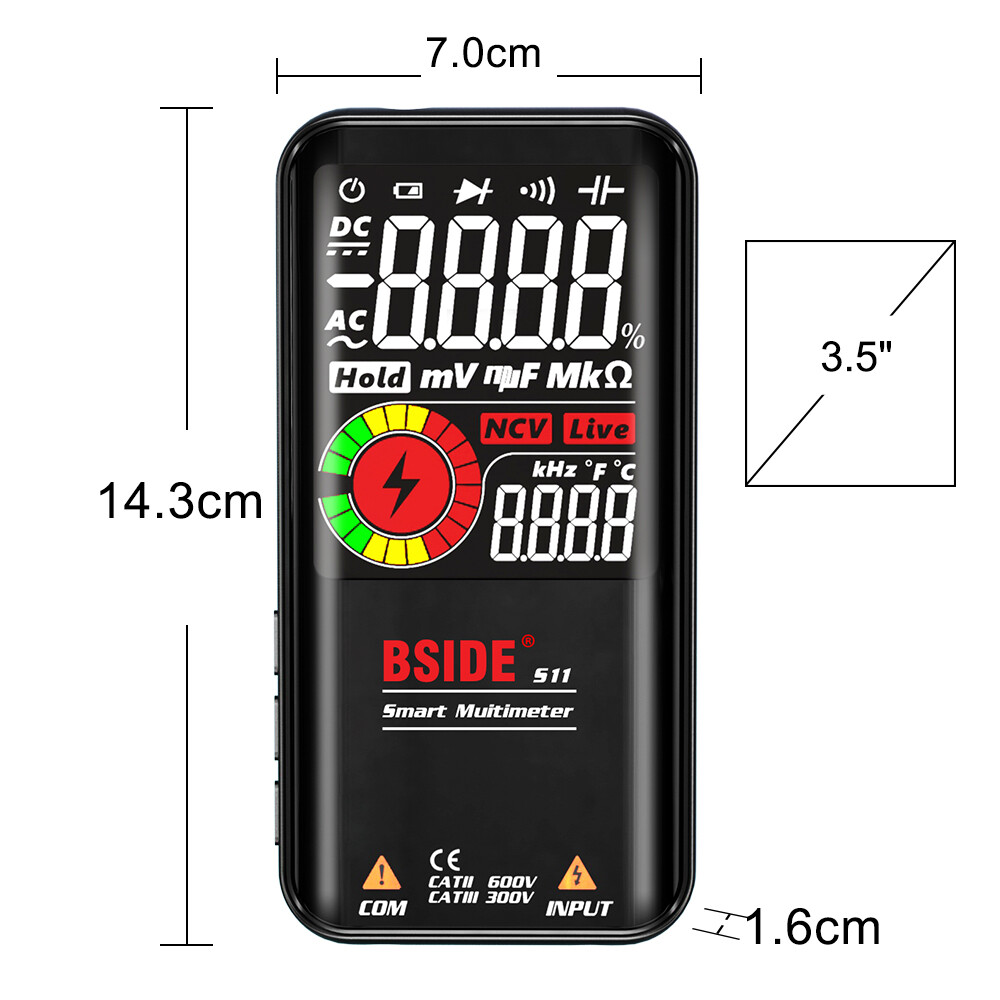 BSIDE S11 9999 Counts Multimeter Digital LCD Display Multimeter NCV E0A4
