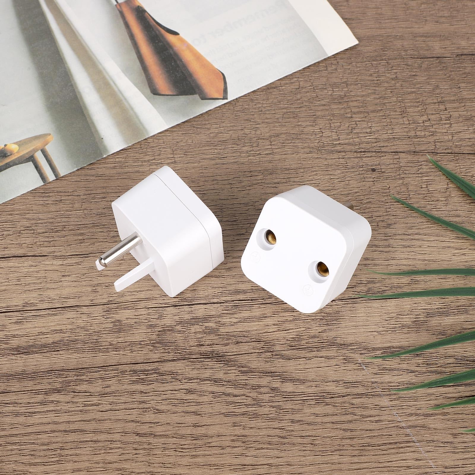 2pcs Grounding Plug Adapter, Safety Ground Outlet Adapter Premium ABS Copper