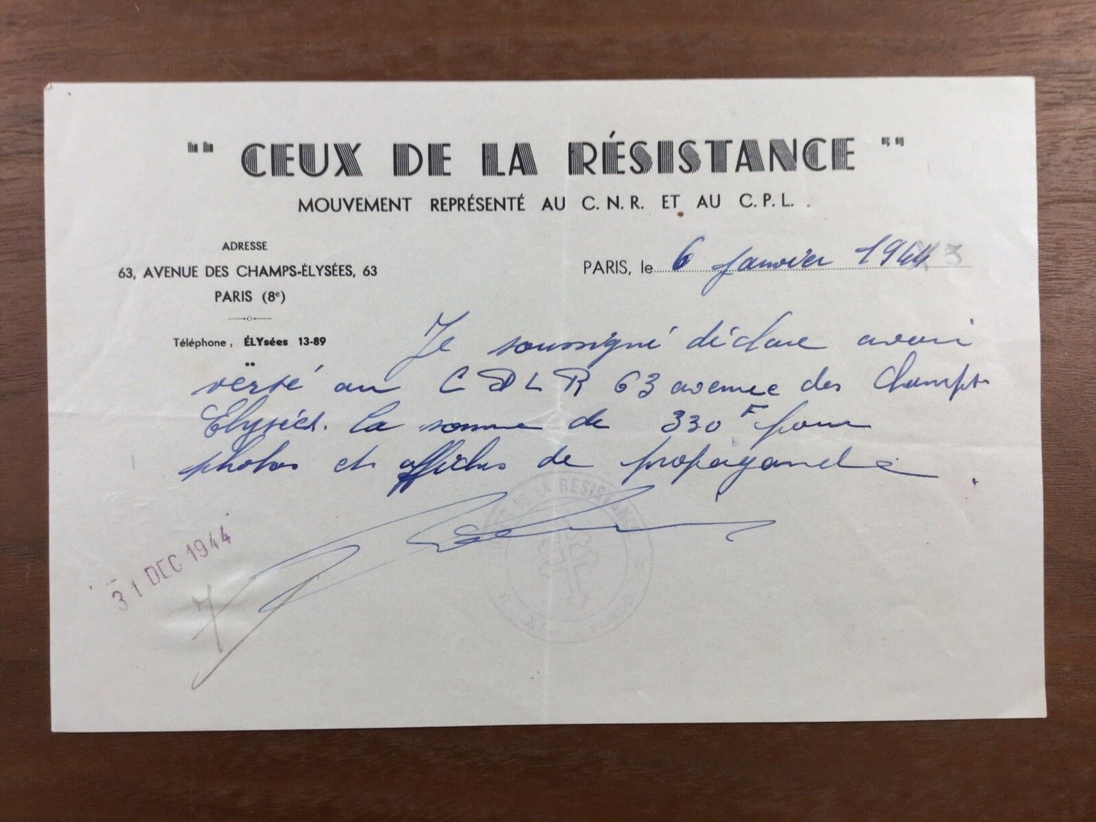 Movement Of La Heavy Duty Cnr WW2 1944 cross Of Lorraine Gaullism Release