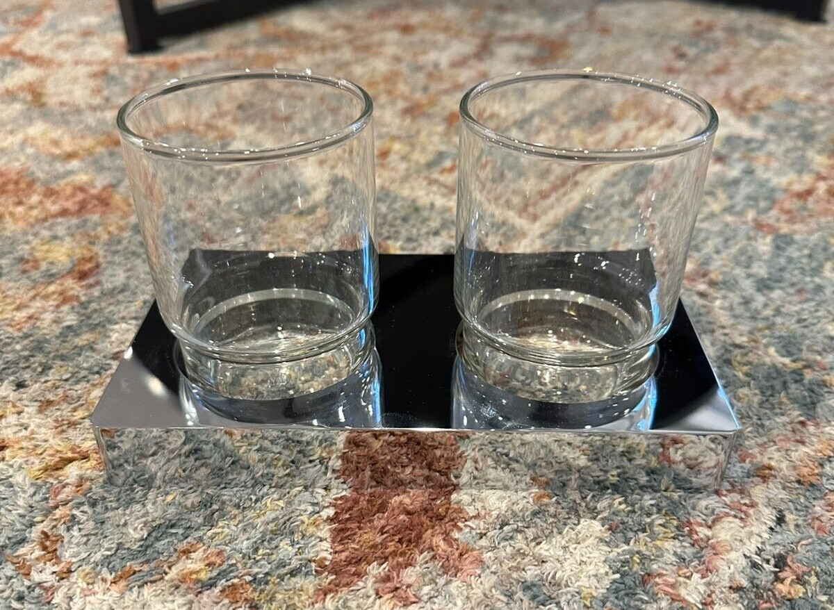 Bath Bazaar Paris, Brass Double Glass Holder, Chrome Finish, $300 Retail
