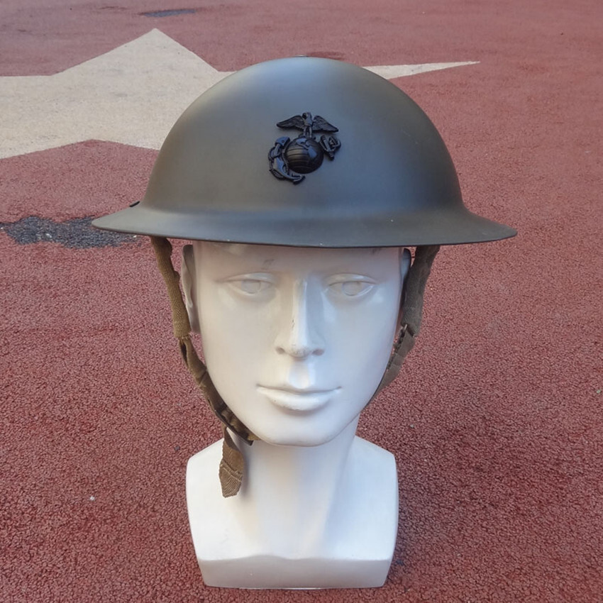 US USMC Helmet WW1 M1917 Steel Helmet With Marine Corps USMC Eagle Badge