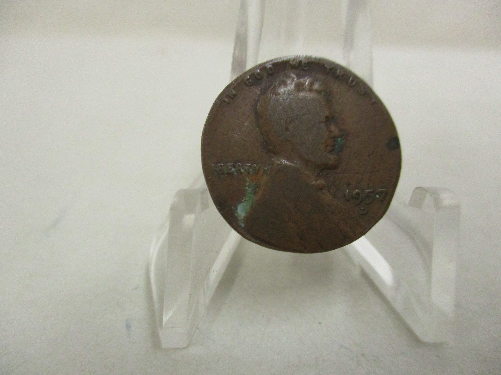 Collectible Error Coin 1957 D Lincoln Cent 18mm On Small Planchet W/ Scratch