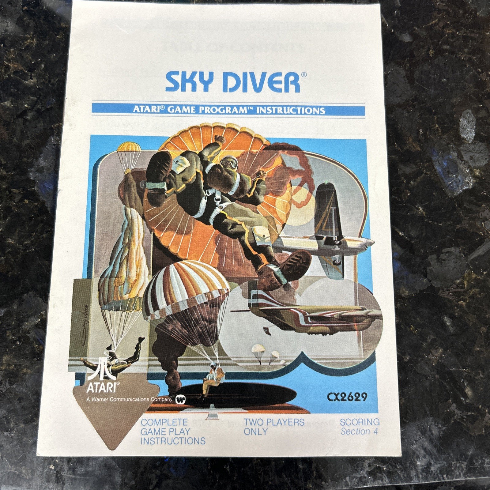 Sky Diver Atari 1978 Program Instructions Manual Only CX2629