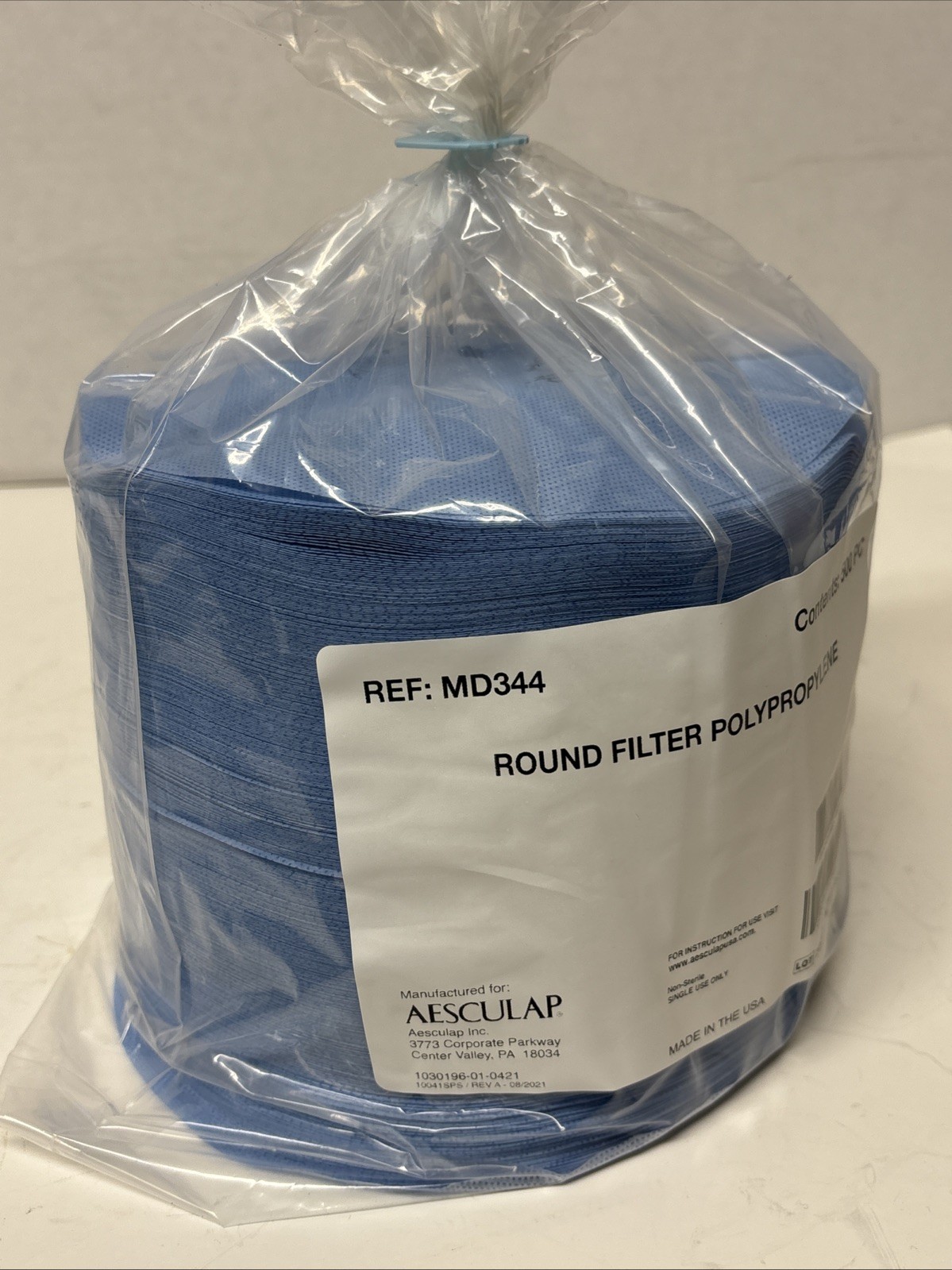 500 pcs Aesculap MD344 Round Polypropylene Filter NEW EXP 2027 Qty 500 PACK