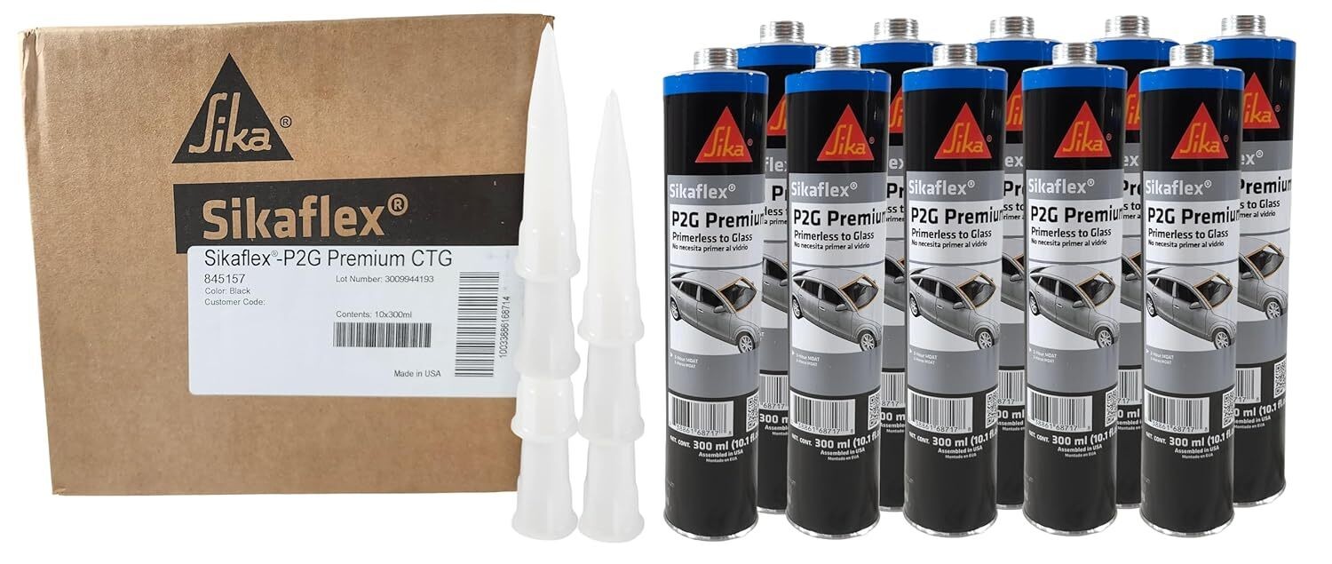 Sikaflex P2G Premium Primerless Automotive Glass Urethane Adhesive 300ml 10Pack