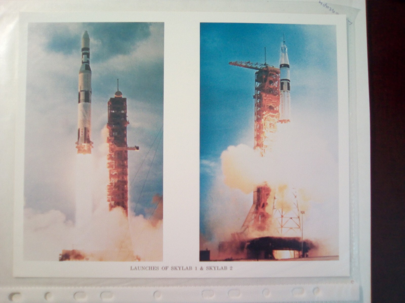 vintage nasa lithograph launches of skylab 1 and 2 print np