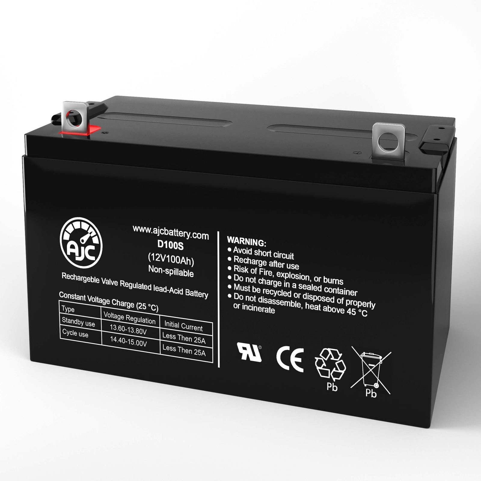AJC Battery Compatible with Power PRC-12100X 12V 100Ah UPS Battery