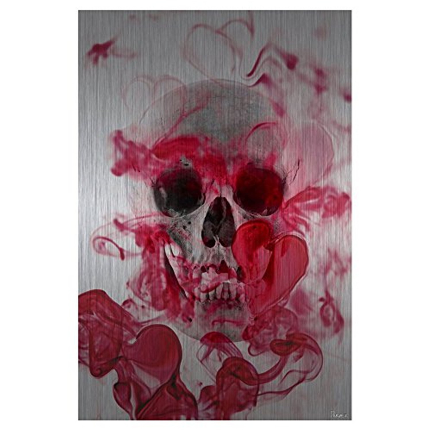 Skull 2 by Parvez Taj Painting Print on Brushed Aluminum