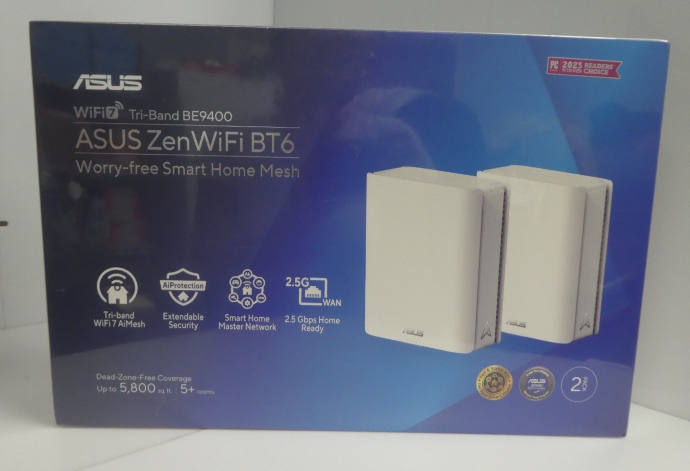 ASUS ZenWiFi BT6 Tri-Band WiFi 7 Mesh, 9.4 Gbps, 5800 sq.ft. (2pk)