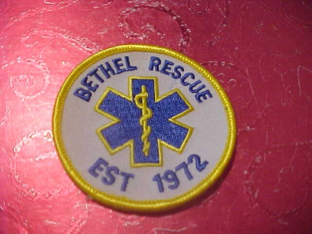 BETHEL MAINE RESCUE PATCH CAP SIZE UNUSED 2 1/2 INCH