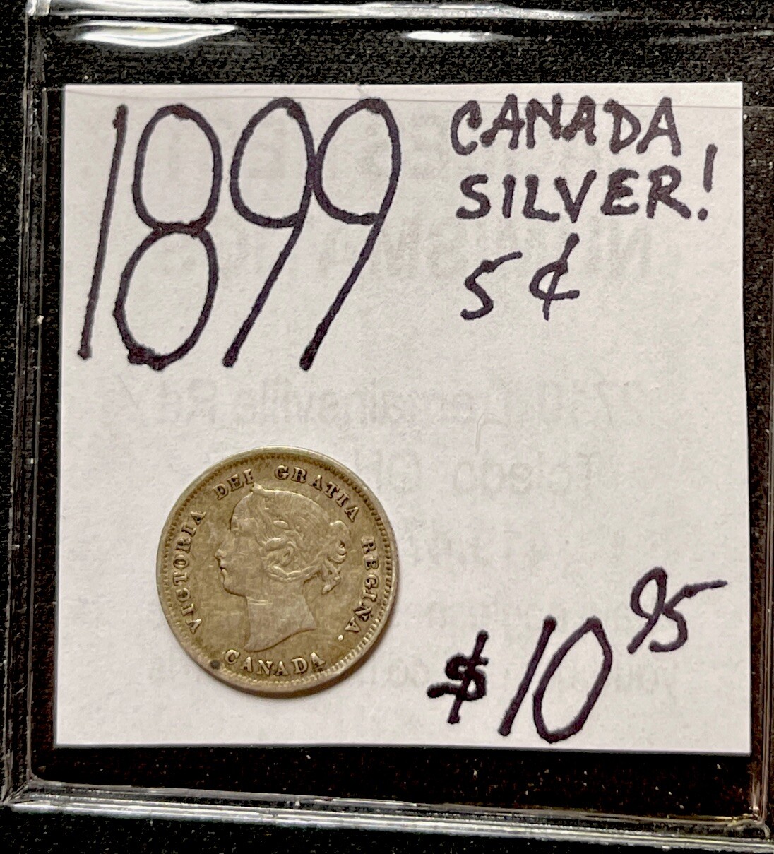 1899 Canada 5 Cent Silver World Coin. ENN Coins