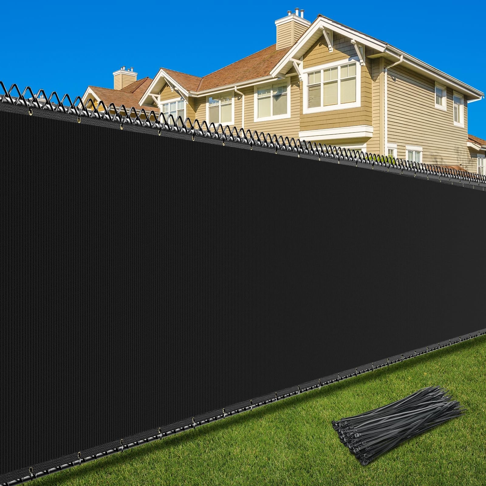 5X50FT Privacy Screen Fence, Heavy Duty Fencing Shade Cover, 170GSM 90% Block...