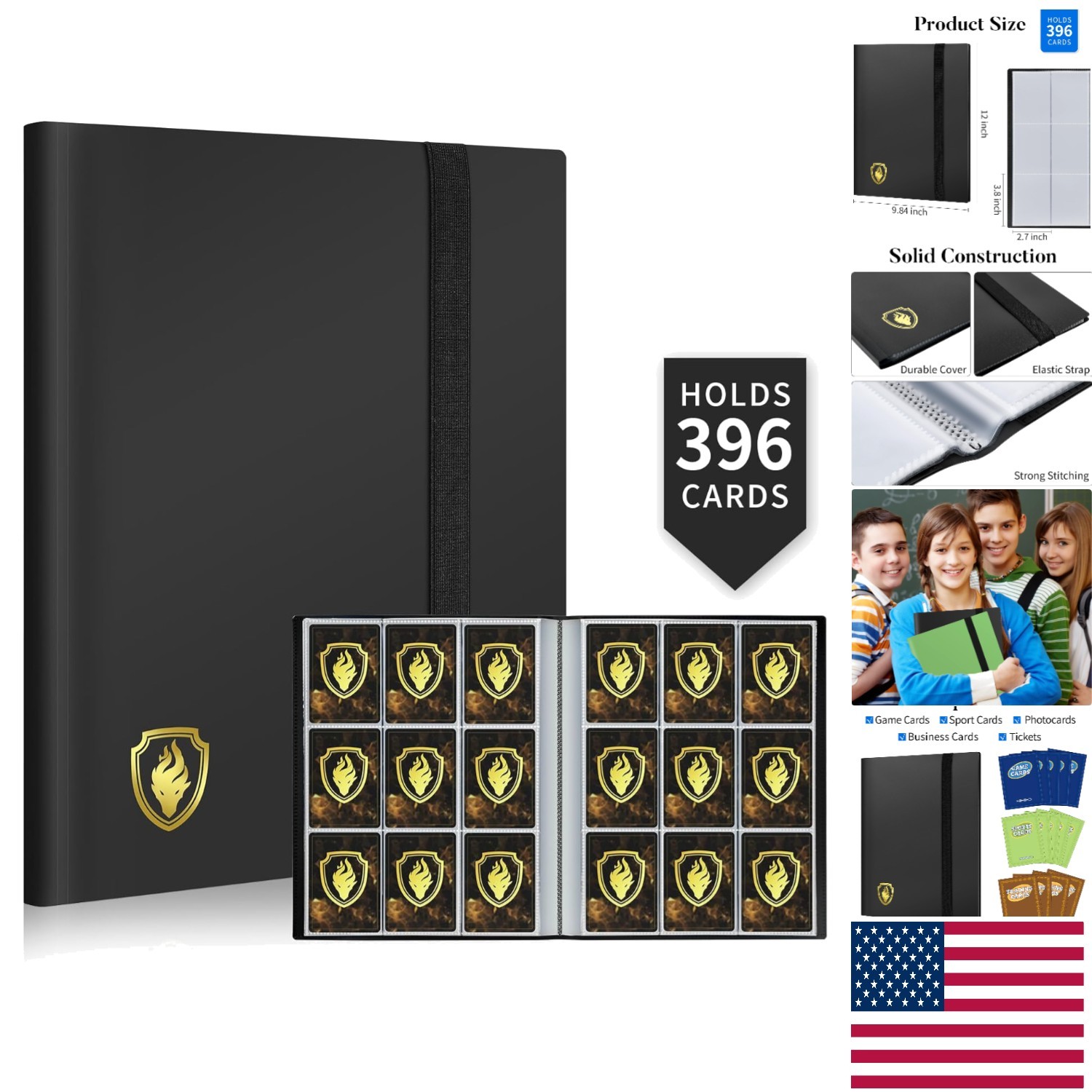 9 Pocket Trading Card Album - Acid-Free & Water-Resistant Design