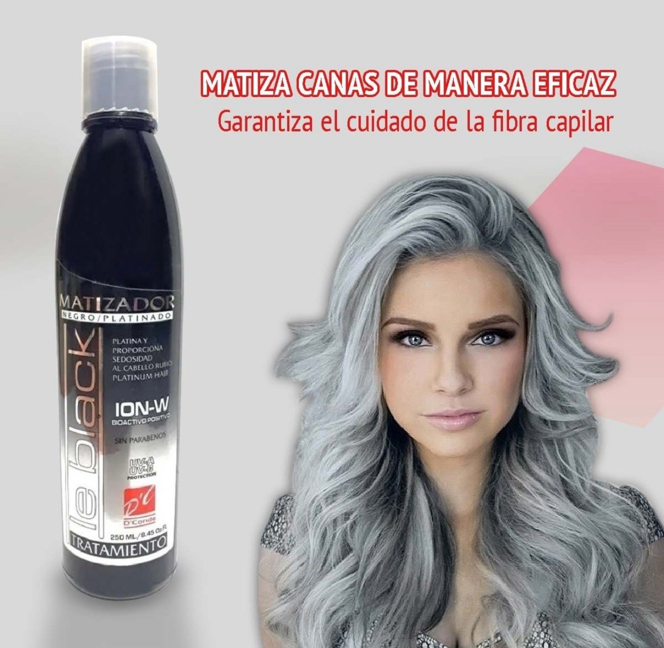 D’Conde Shampoo Matizador Le Black Para Platinar Cabello Rubio, Pelo Teñido….