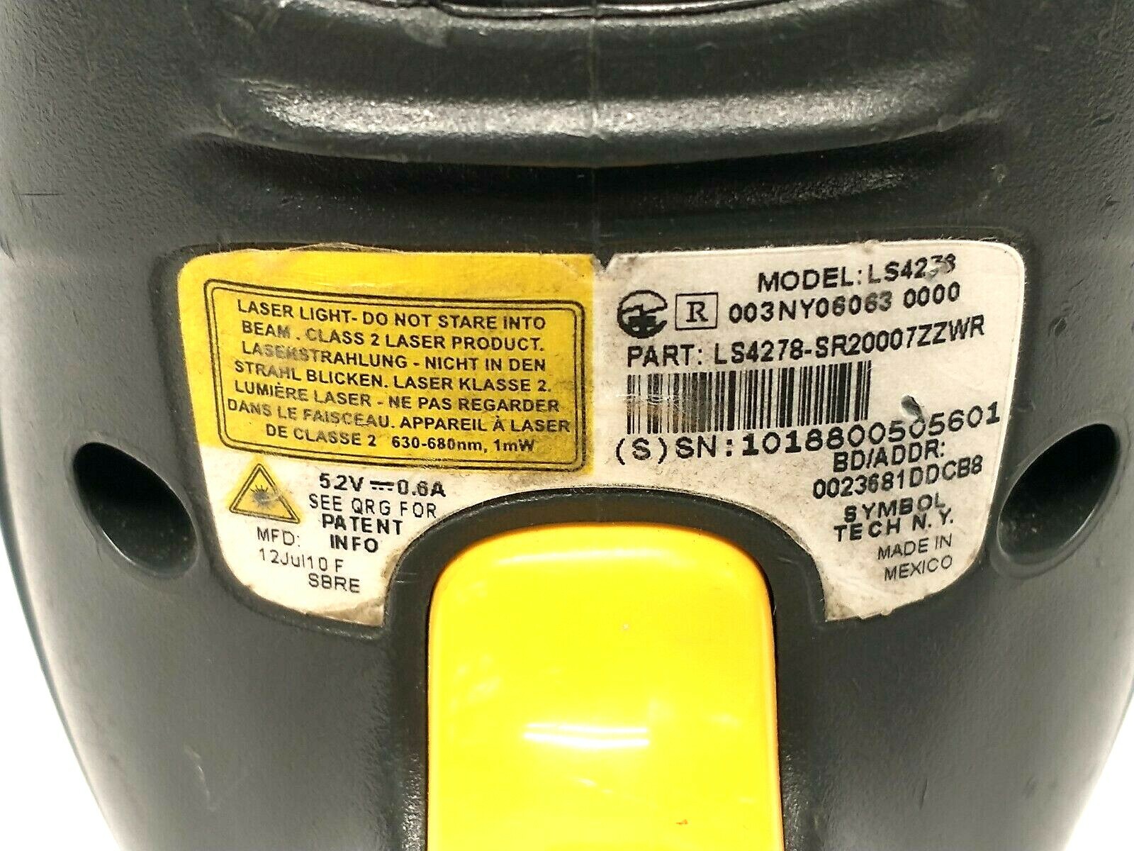 Symbol LS4278-SR20007ZZWR Wireless Barcode Scanner