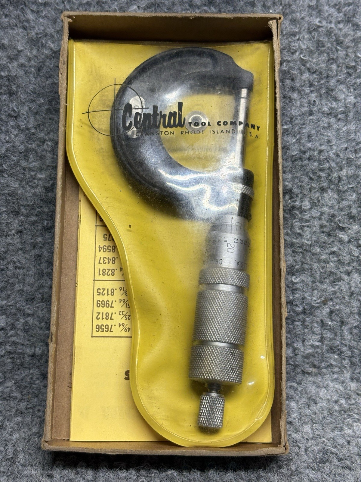 CENTRAL TOOL Micrometer 0-1 IN MEASURING TOOL