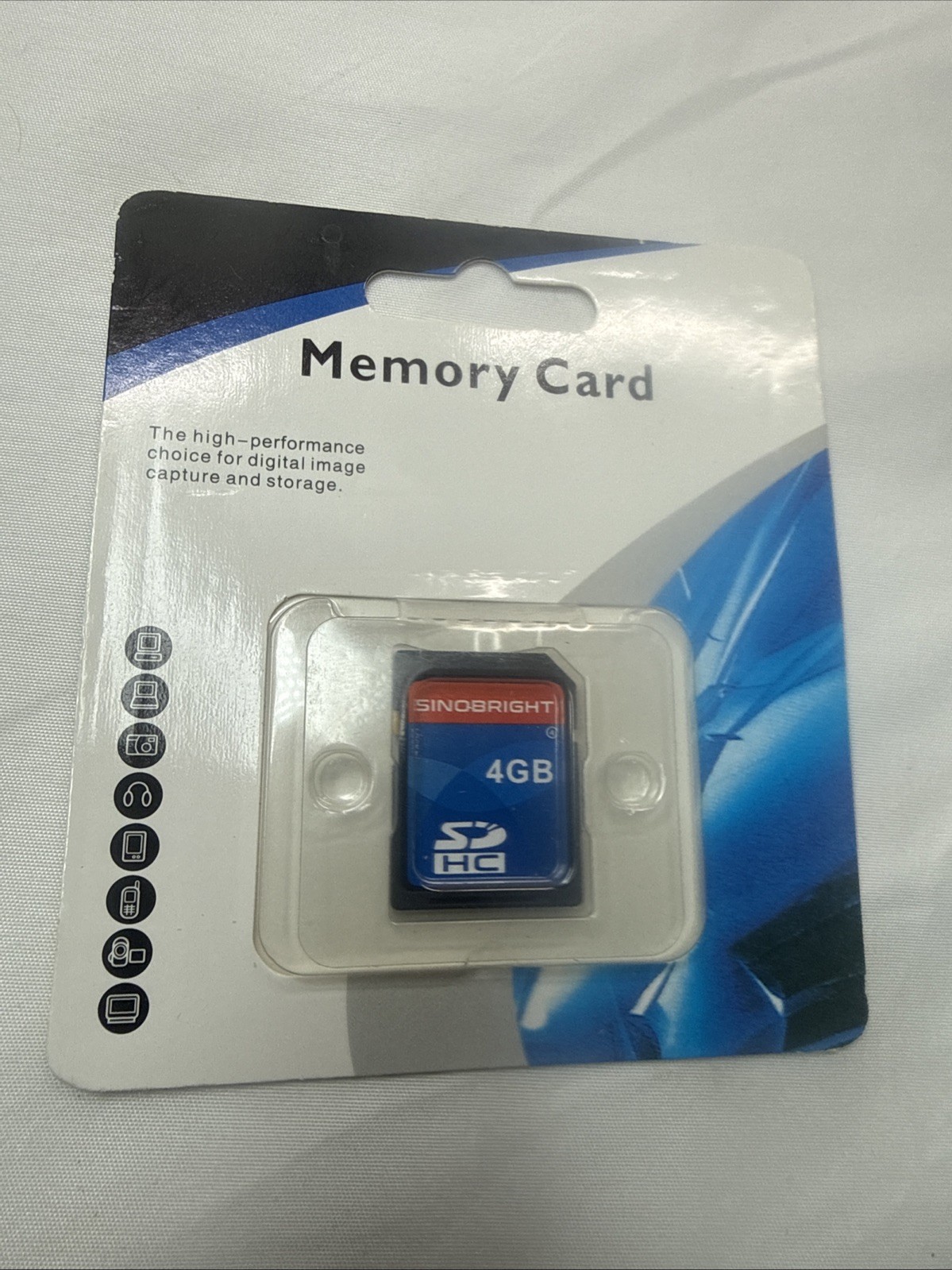 SINOBRIGHT SD Card 4GB SDHC Class 4, Flash Memory Card, 4 GB Digital Camera Card