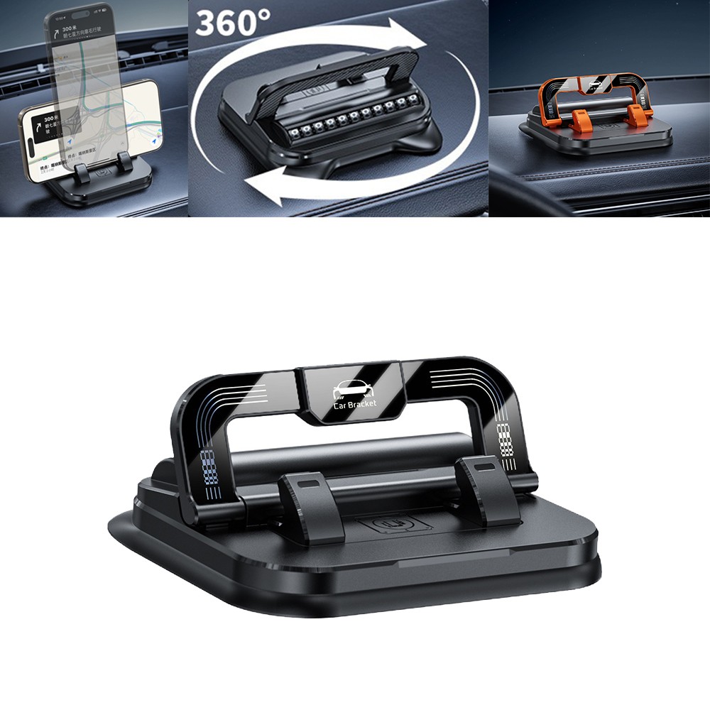 360°Car Dashboard Anti-Slip Mat with 360° Phone Holder w/ Number Parking Plate
