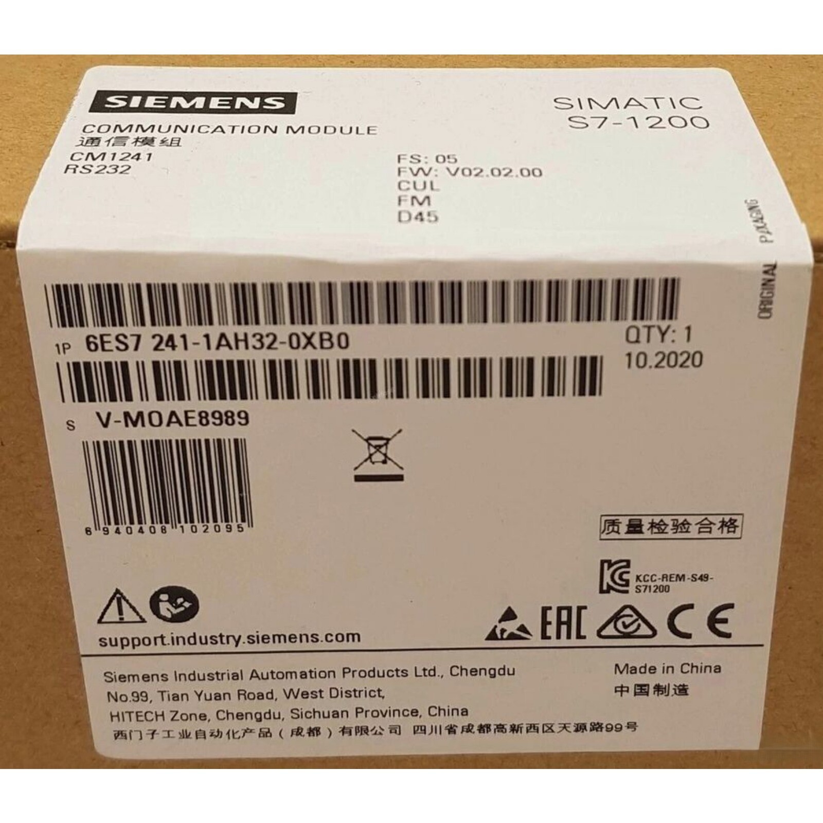 Siemens 6ES7241-1AH32-0XB0 Controller Module New in box