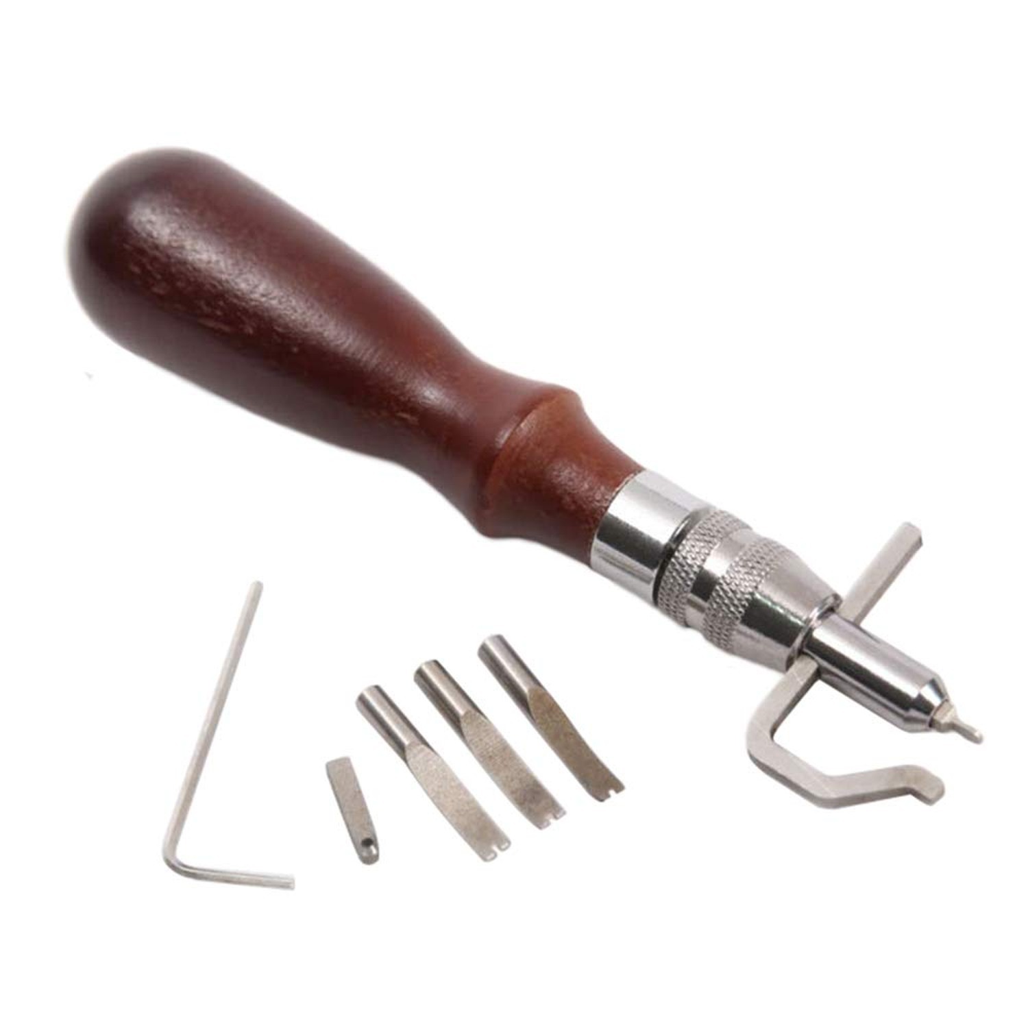 7 in 1 Adjustable Pro Stitching Groover and Creasing Edge Beveler Leathercraf...