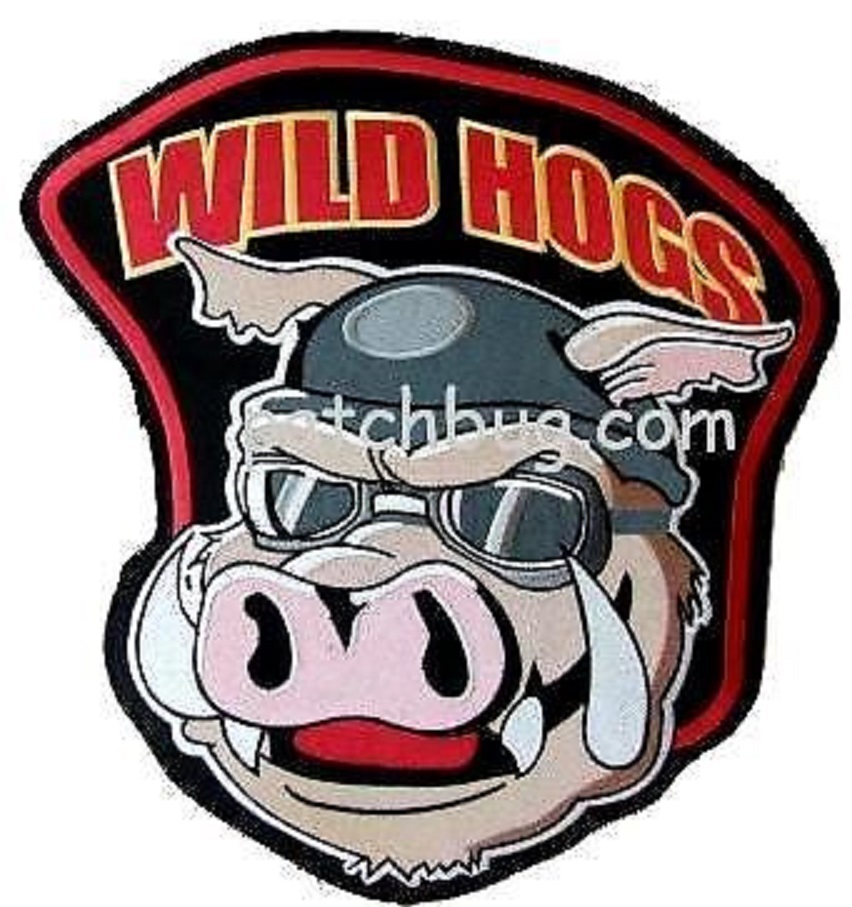 SEEN MOVIE WILD HOGS 4" X 4" JACKET CHEST PATCH AS SEEN ON MOVIE WILD HOG PATCH