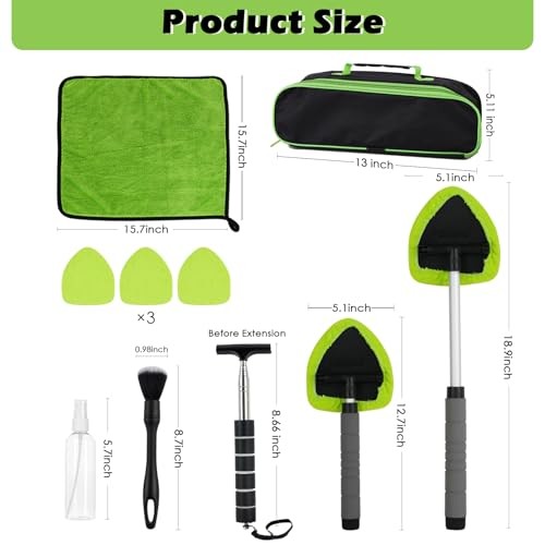 7PCS Windshield Cleaner Tool, Car Windshield Cleaner Tool+Side Mirror Squeegee