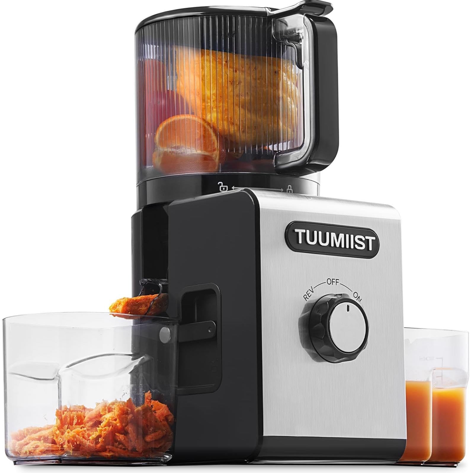 Cold Press Juicer with 6.5'' Feed Chute for Whole Fruits, Easy to Clean