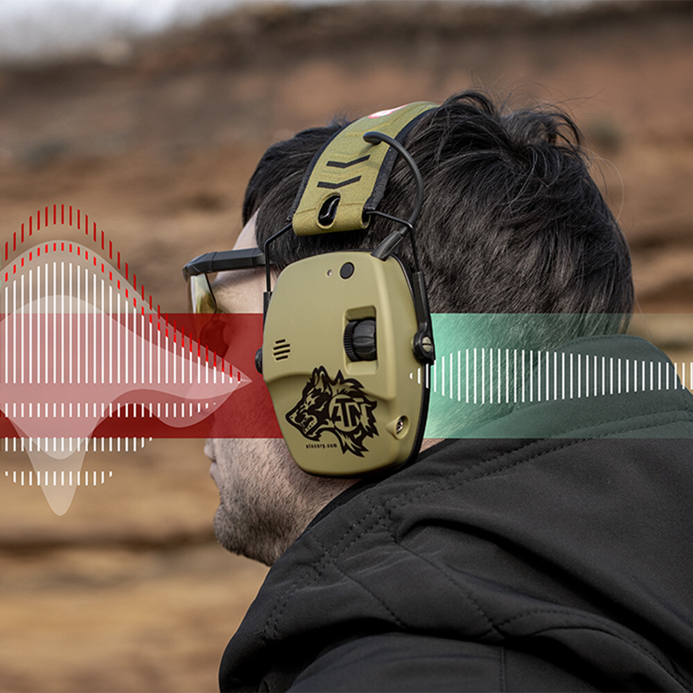 ATN X-Sound Hearing Protector, Electronic Earmuffs w/ Bluetooth