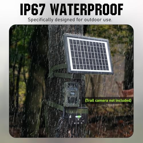 SUNAPEX Solar Panel for Trail Camera, Solar Battery Charger with Controller 6W
