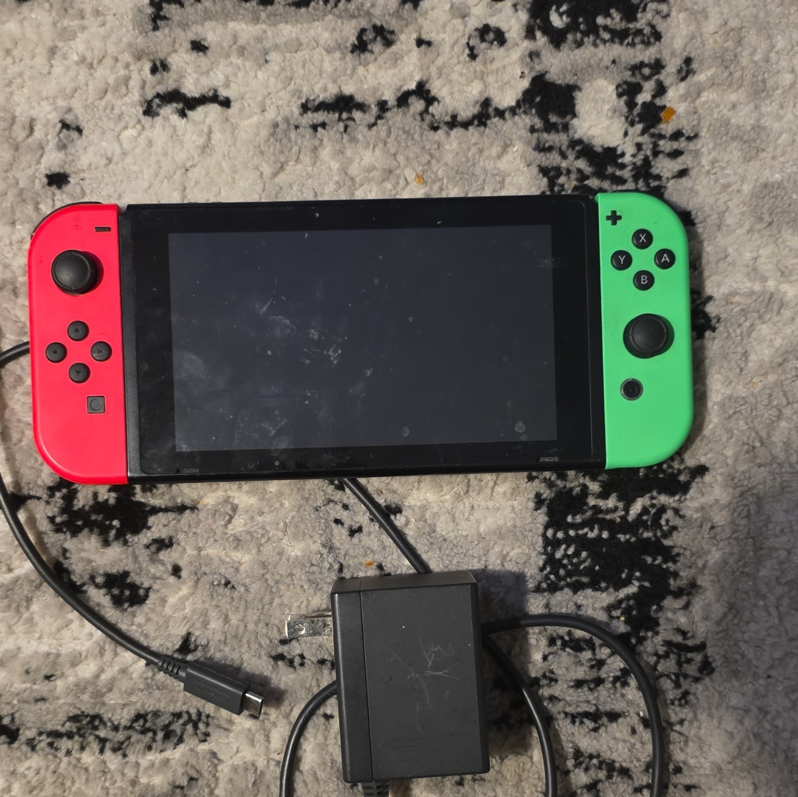 Nintendo Switch HAC-001 Console Neon Joy-Cons Case & Super Mario Party