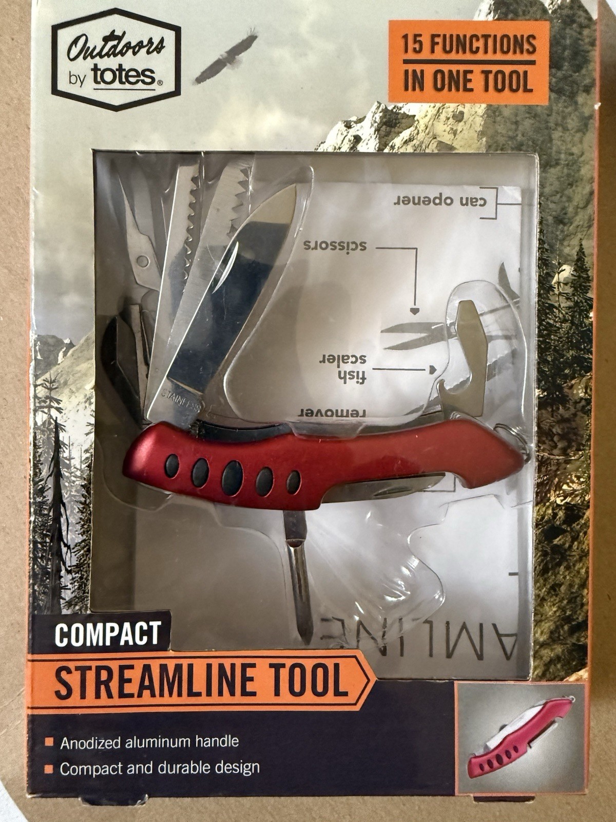 TOTES Compact Streamline Tool 15 Functions In 1 Tool durable