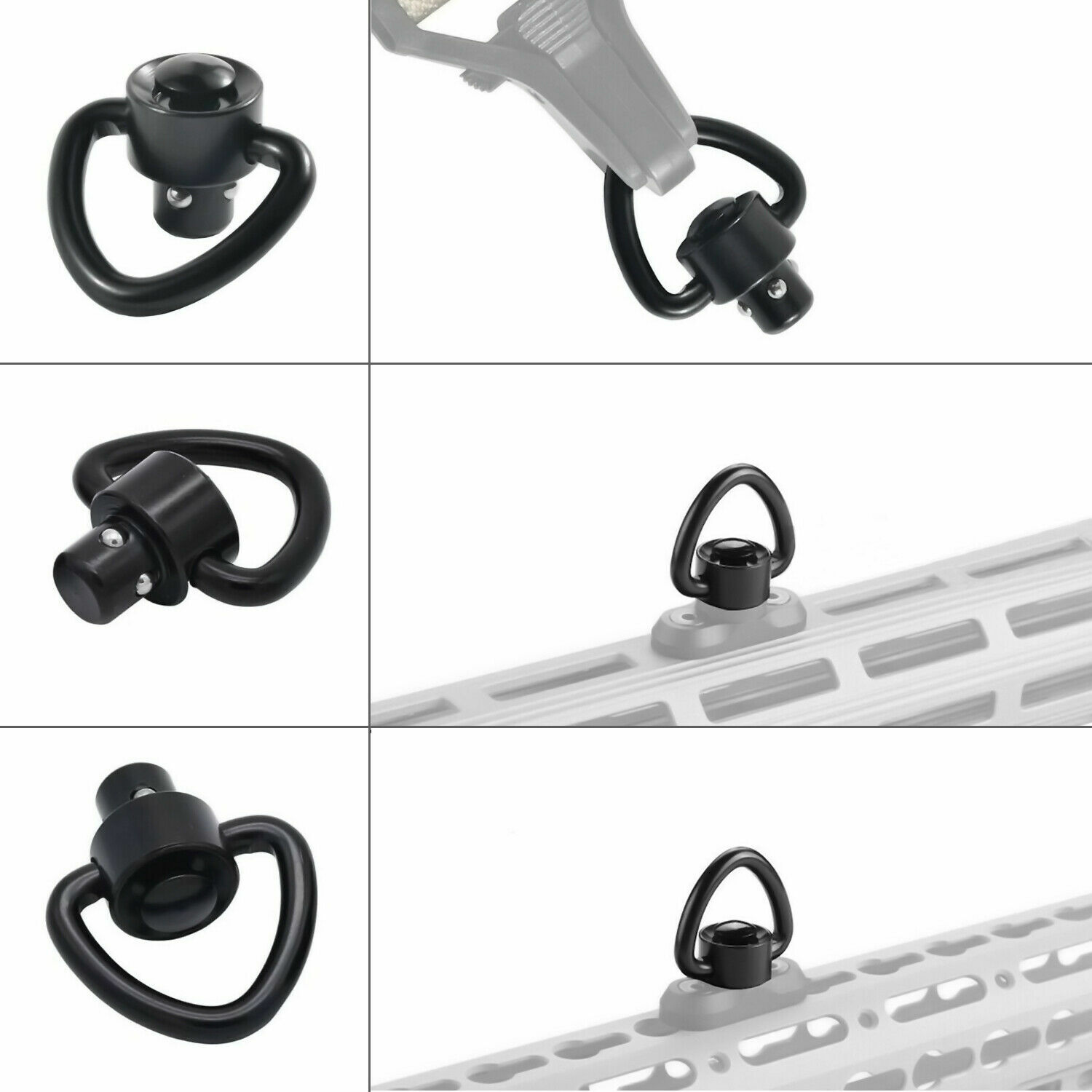 D-Loop Quick Detach Set 1" Heavy Duty QD Sling Swivels with Push Button