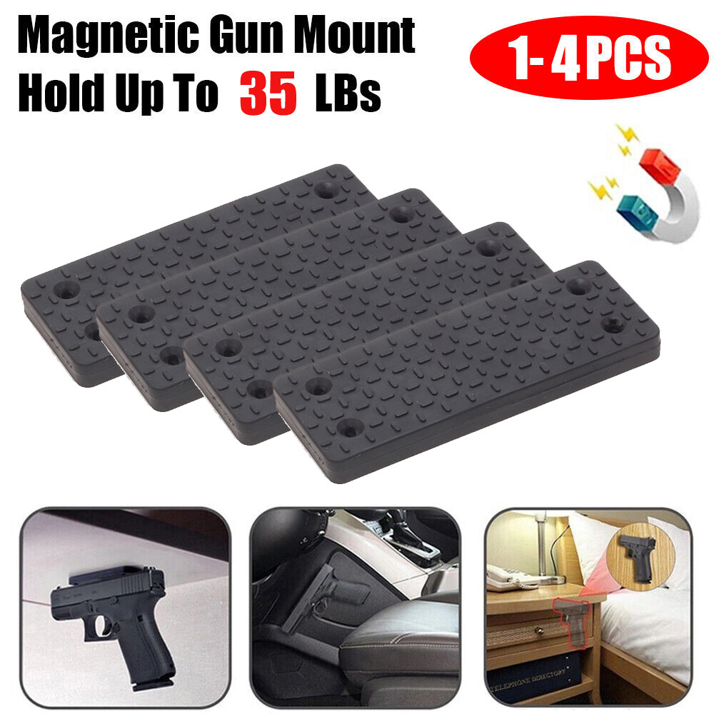 1-4 PCS 35lbs Gun Magnet Mount Concealed Pistol Holder For Car Desk USA Stock