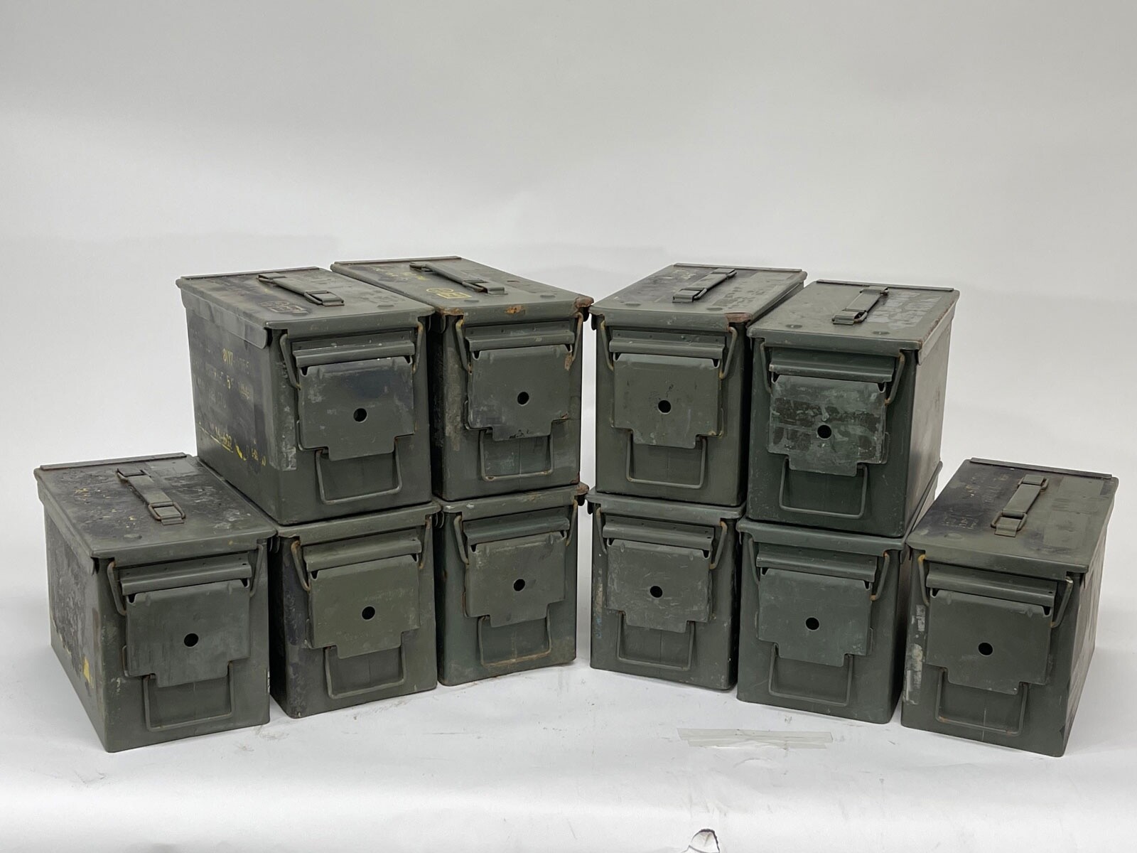 50 Cal Metal Ammo Can – Military Steel Box Ammo Storage - Used - 10 Pack