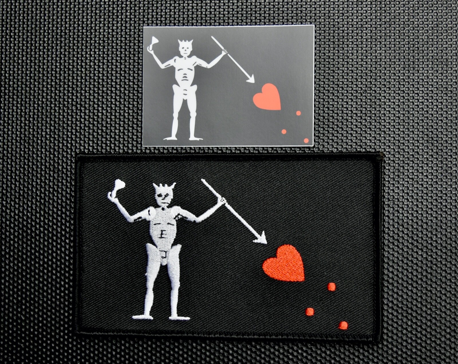 Large Blackbeard Pirate Flag Patch & Decal Set 5" x 3" SEAL Team 3 Edward Teach
