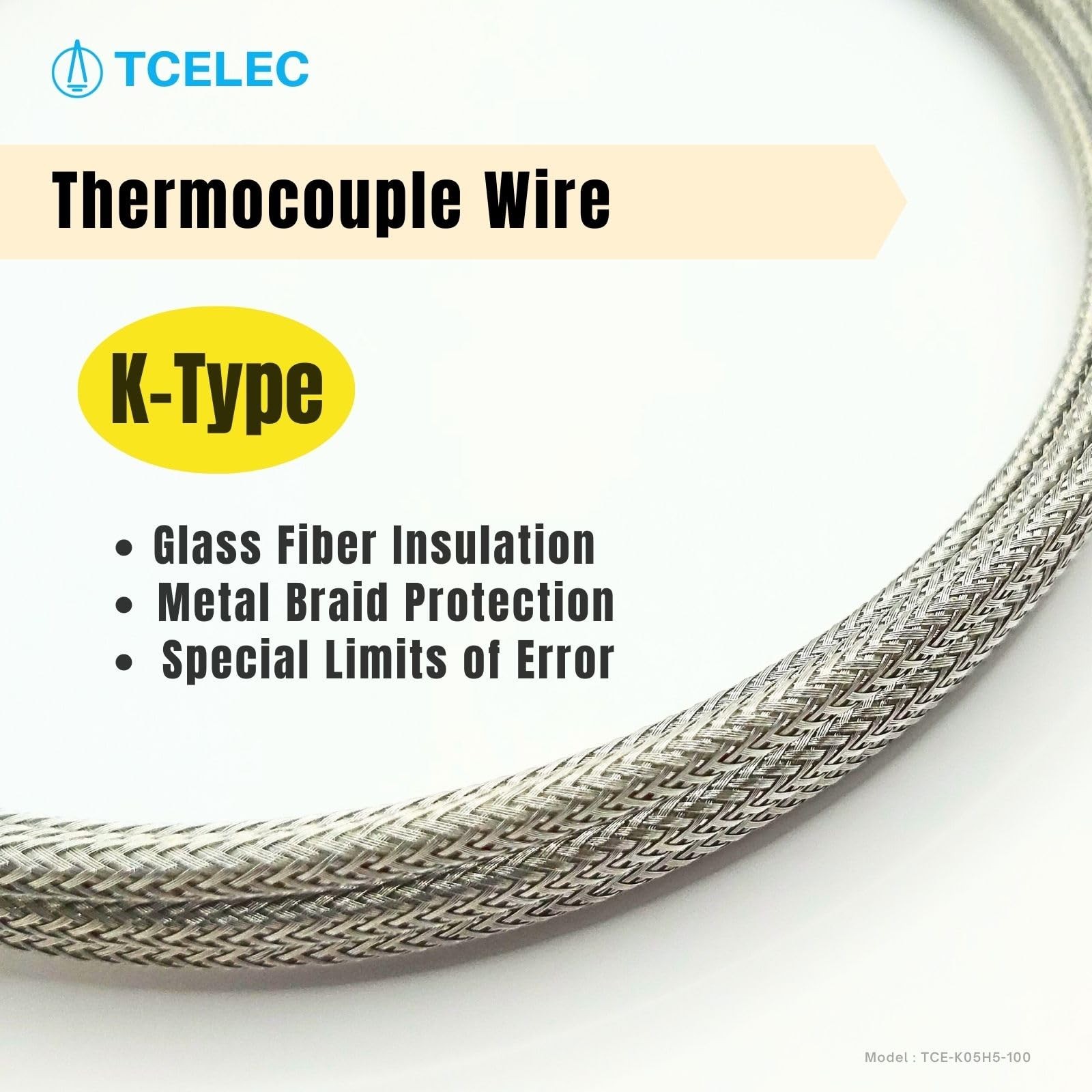 K-Type Thermocouple Sensor Probe with M8 Screw Miniature Connector 77-1472F