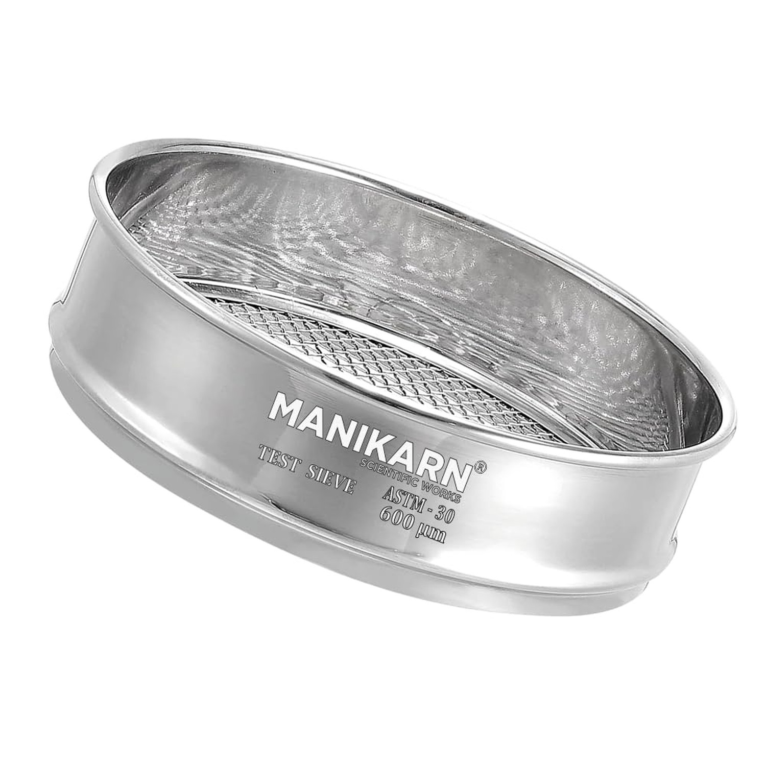 Test Sieve 8 Inch (200mm) – 600 Micron Mesh, ASTM No. 30 – Grade 304 Stainles...