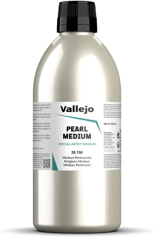 Vallejo : Acrylic Pearlescent Iridescent 16.9 Fl Oz (Pack of 1), Silvery