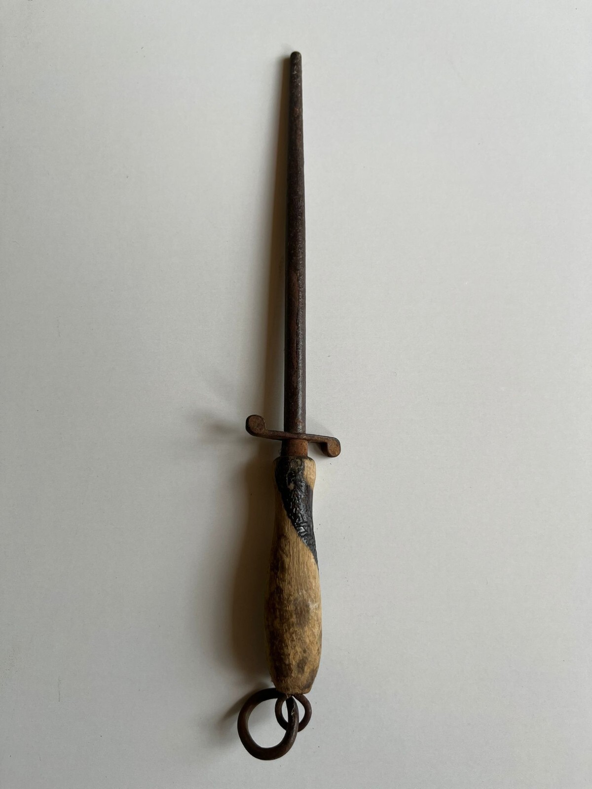Antique Ottoman Rifle Sharpen Knife Horn Wooden Iron More Than 100 Years 150gr